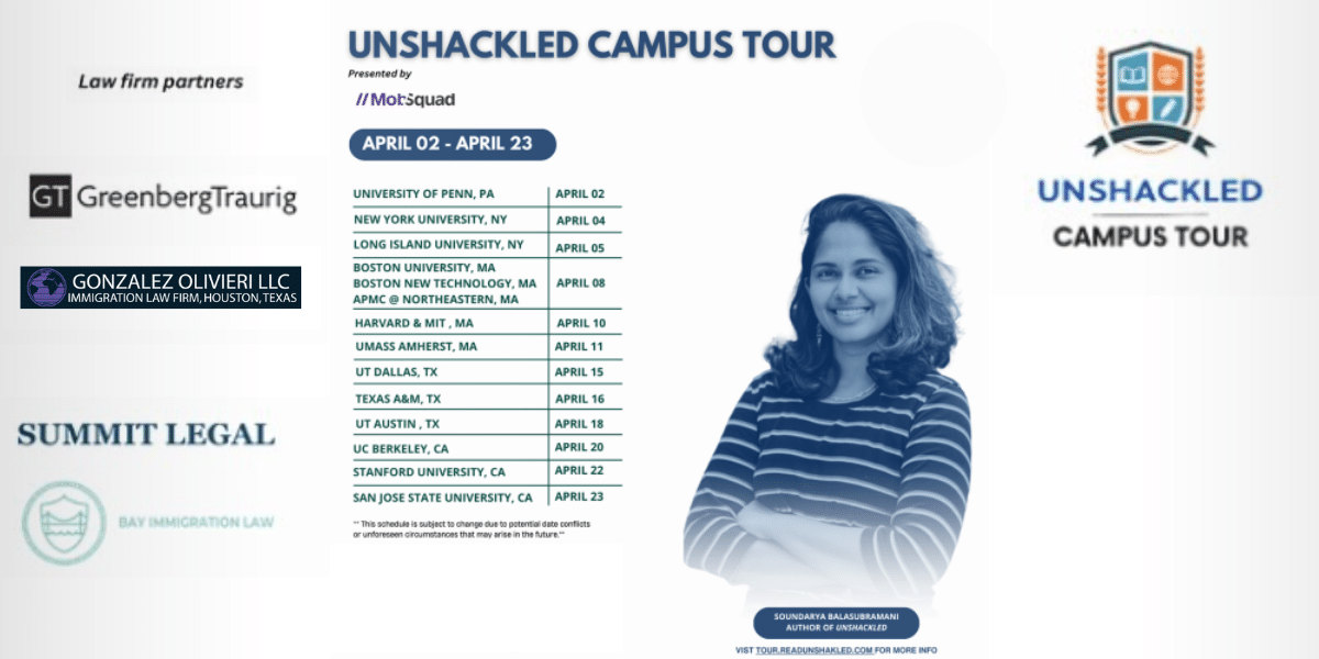 Unshackled Campus Tour to Empower Top International Students on Immigration Pathways Across the United States, And Beyond